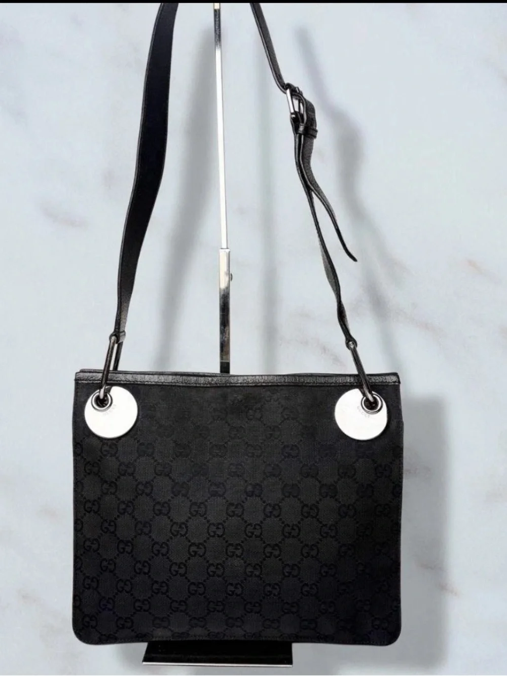 Gucci Black GG Monogram Shoulder Bag